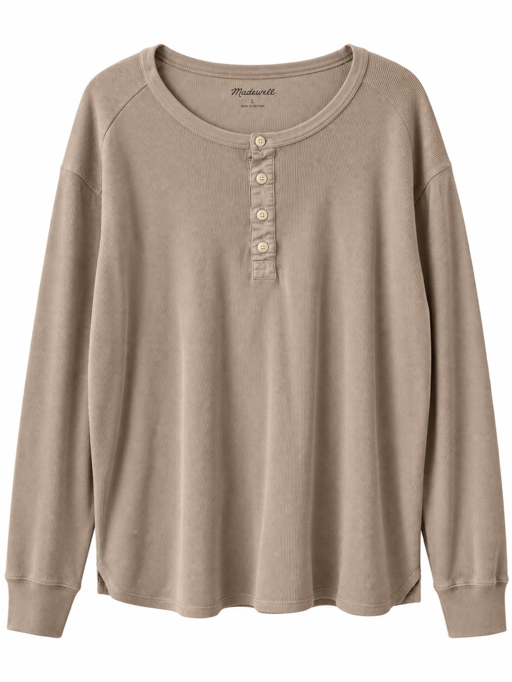 Madewell Men's Long-Sleeve Henley in Taupe
